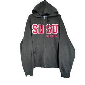 Bigcotton Gear SDSU Grandpa Hoodie Size Large Black Red Pullover Sweatshirt